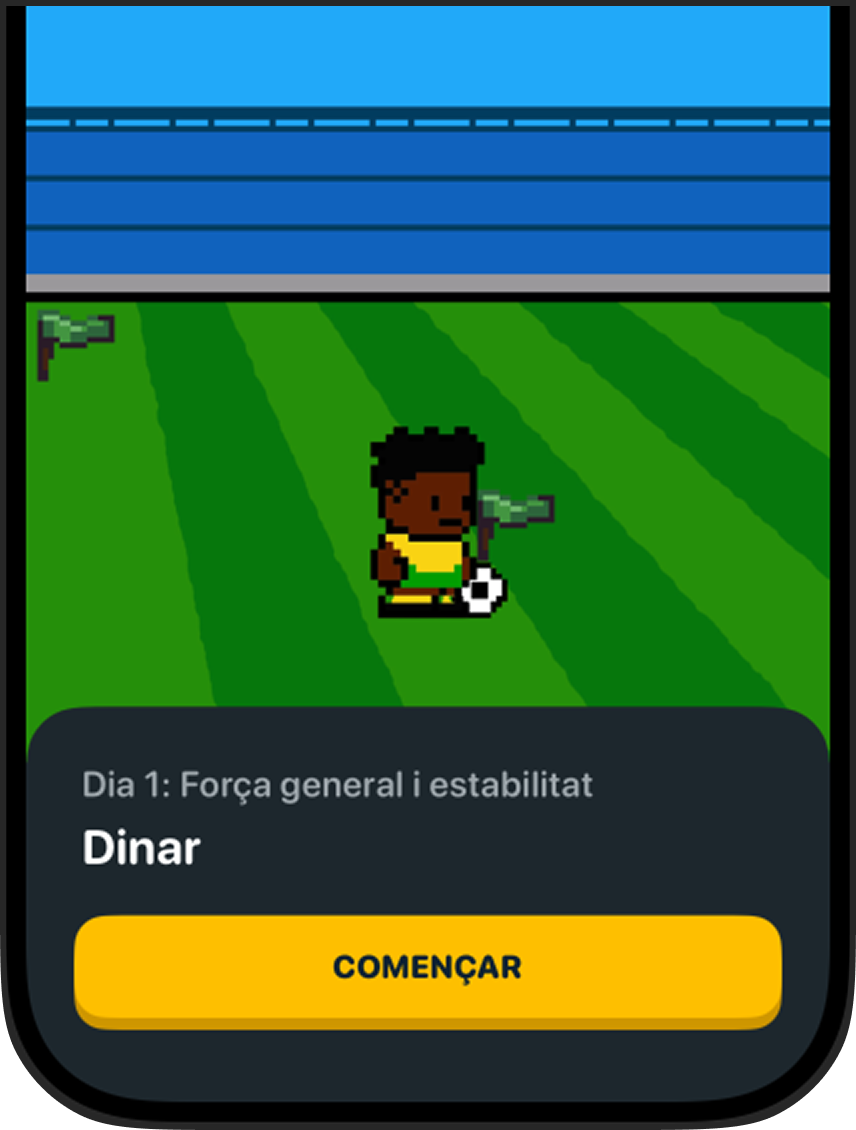 Pantalla de l'APP amb el menú de dinar del dia 1